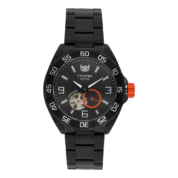 Reloj de hombre automático de color negro y cobre Tempus