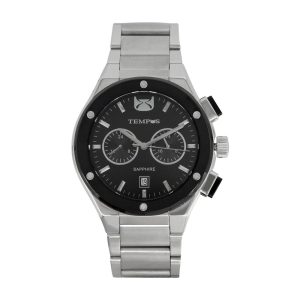 Reloj de hombre con calendario negro y plateado Tempus Watches - SM-19540-04