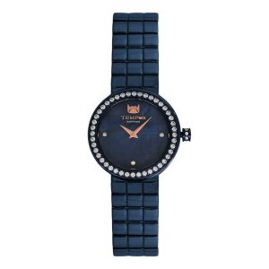 Reloj de mujer análogo azul marino con circones Tempus
