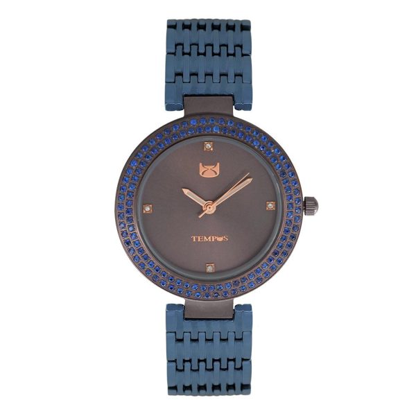 Reloj de mujer con circones azul marino Tempus