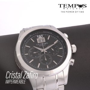 Reloj de Hombre Clásico. Pulso: Acero. Caja: Stainless steel. Funcionalidad: Análogo con Calendario. Tamaño Caja: 46 mm. Tamaño Pulso: 22 mm. Impermeabilidad: 5 ATM. Cristal: Zafiro SKU: SMT-240620-03 Instrucciones de Cuidado: REVISAR GARANTIA. Tempus Watches.
