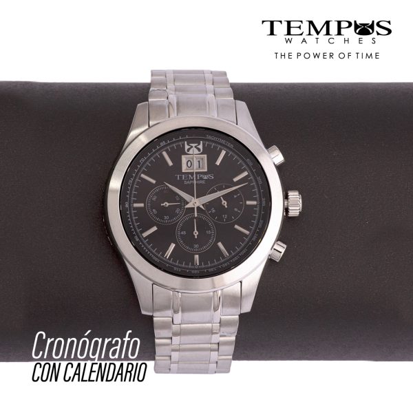 Reloj de Hombre Clásico. Pulso: Acero. Caja: Stainless steel. Funcionalidad: Análogo con Calendario. Tamaño Caja: 46 mm. Tamaño Pulso: 22 mm. Impermeabilidad: 5 ATM. Cristal: Zafiro SKU: SMT-240620-03 Instrucciones de Cuidado: REVISAR GARANTIA. Tempus Watches.