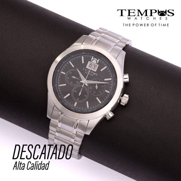 Reloj de Hombre Clásico. Pulso: Acero. Caja: Stainless steel. Funcionalidad: Análogo con Calendario. Tamaño Caja: 46 mm. Tamaño Pulso: 22 mm. Impermeabilidad: 5 ATM. Cristal: Zafiro SKU: SMT-240620-03 Instrucciones de Cuidado: REVISAR GARANTIA. Tempus Watches.