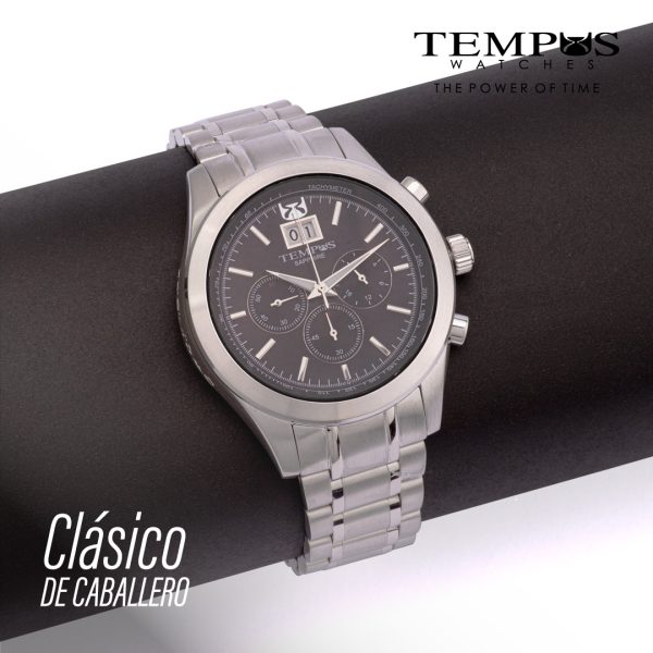 Reloj de Hombre Clásico. Pulso: Acero. Caja: Stainless steel. Funcionalidad: Análogo con Calendario. Tamaño Caja: 46 mm. Tamaño Pulso: 22 mm. Impermeabilidad: 5 ATM. Cristal: Zafiro SKU: SMT-240620-03 Instrucciones de Cuidado: REVISAR GARANTIA. Tempus Watches.