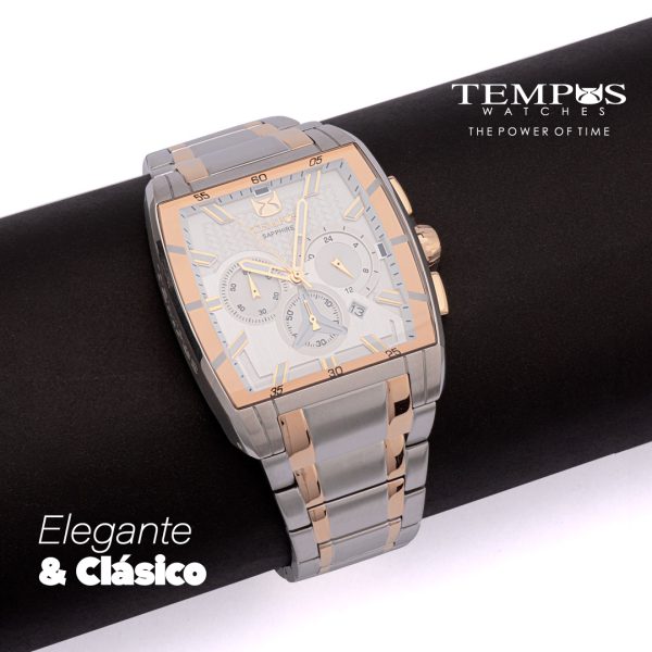 Reloj de Hombre Clásico. Pulso: Acero. Caja: Stainless steel. Funcionalidad: Análogo con Calendario. Tamaño Caja: 43 mm. Tamaño Pulso: 32 mm. Impermeabilidad: 5 ATM. Cristal: Zafiro SKU: T23006-04 Instrucciones de Cuidado: REVISAR GARANTIA. Tempus Watches.