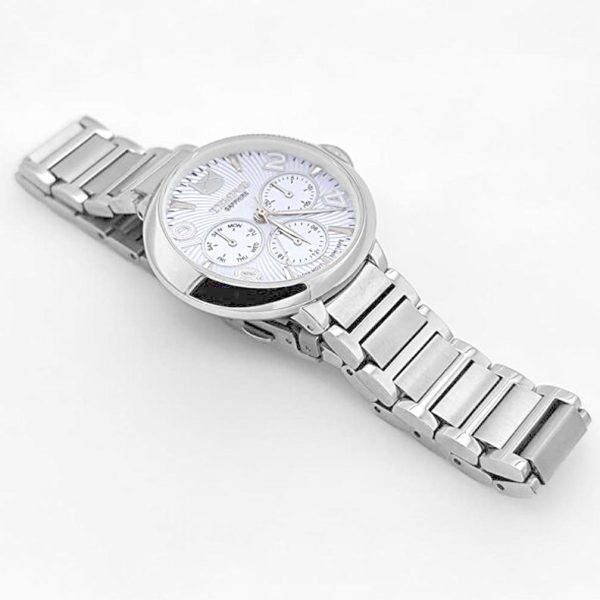 Reloj de mujer multifunción cristal zafiro Tempus - T24020-01 Reloj de Mujer Multifunción. Cristal: Zafiro. Impermeabilidad: 5 AMT. Máquina: VX3J Pulso: Acero. Caja: Stanley. SKU: T24020-01 Garantía: 1 Año. Tempus Watches.
