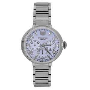 Reloj de mujer multifunción cristal zafiro Tempus - T24020-01 Reloj de Mujer Multifunción. Cristal: Zafiro. Impermeabilidad: 5 AMT. Máquina: VX3J Pulso: Acero. Caja: Stanley. SKU: T24020-01 Garantía: 1 Año. Tempus Watches.