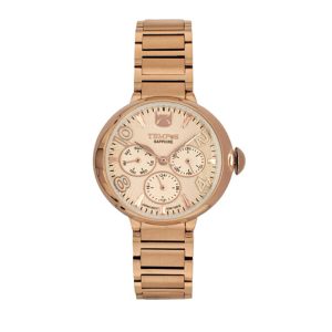 Reloj de mujer oro rosa con cristal zafiro Tempus - T24020-05 Reloj de Mujer Multifunción. Cristal: Zafiro. Color: Oro Rosa. Impermeabilidad: 5 AMT. Máquina: VX3J Pulso: Acero. Caja: Stanley. SKU: T24020-05 Garantía: 1 Año. Tempus Watches.