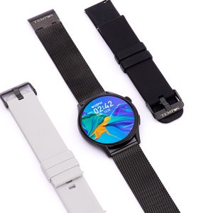 Reloj Smartwatch digital, diseño inteligente para la vida cotidiana y para deportistas de todos los niveles y deportes. Monitoreo de salud 24/7, Cronómetro, Alarma, Predicción del periodo menstrual y ovulación, Recordatorio para moverse y Tomar agua. Reloj Smartwatch. Función: Digital. Incluye: 2 pulsos intercambiables. Colores Pulsos: Negro y Gris. Monitoreo de Salud 24/7. Diseño: Entrenamiento Funcional. SKU: SPORTRACEFORCE-N Garantía: 1 Año. Relojes Tempus